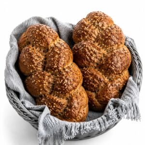 Pan de Sesamo Trenzado con Ajo