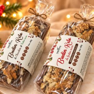 Budín Navideño Keto de Chocolate Premium con Frutos Secos 400g
