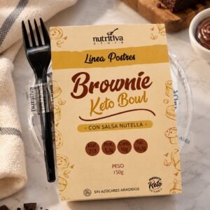 Brownie Keto Bowl con Salsa Nutella.